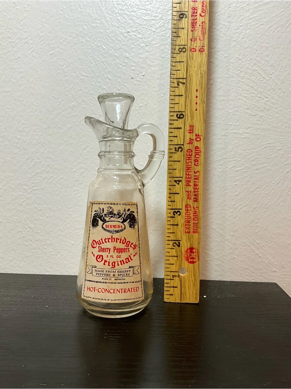 Vintage Hot-Concentrated Sherry Peppers Glass Cruet - Clear